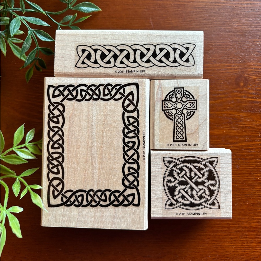 Stampin' Up! Celtic Knot RETIRED wood Mounted Stamp Set 2001 Card Making